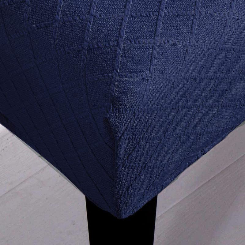 Street27® High Stretch Jacquard Dining Bench Cover Elastic Chair Covers - Anti-Dust Removable Bench Slipcover Washable Bench Seat Protector Cushion Cover for Living Room, Bedroom, (Navy Blue) - Image 2