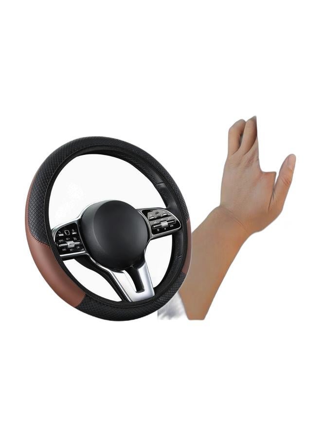 غطاء عجلة قيادة جلدية للسيارة، ناعم ومريح، قابل للتنفس وغير قابل للانزلاق، غطاء واقي لعجلة القيادة مرن عالمي، سيارات رياضية، تعديلات داخلية للسيارة وقطعة قماش لتنظيف السيارة 1جيان، قطعة قماش ميكروفايبر قابلة لإعادة الاستخدام، منشفة مطبخ، منشفة لغسل السيارة - Image 2