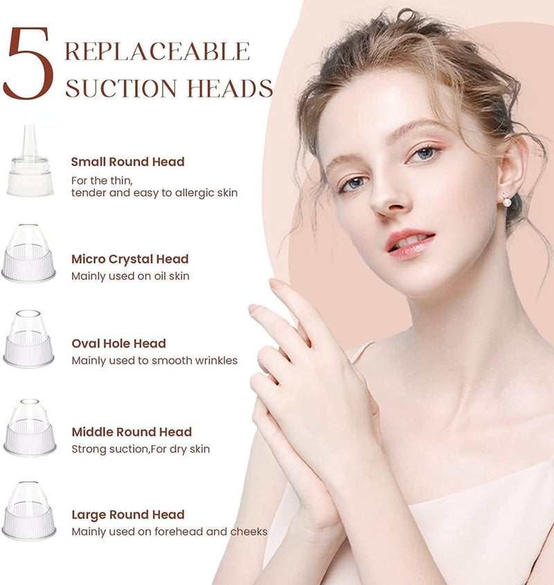 Gackoko 2024 Newest Blackhead Remover Pore Vacuum,Facial Pore Cleaner-5 Suction Power,5 Probes,USB Rechargeable Blackhead Vacuum Kit Electric Acne Extractor Tool for Adult - Image 5