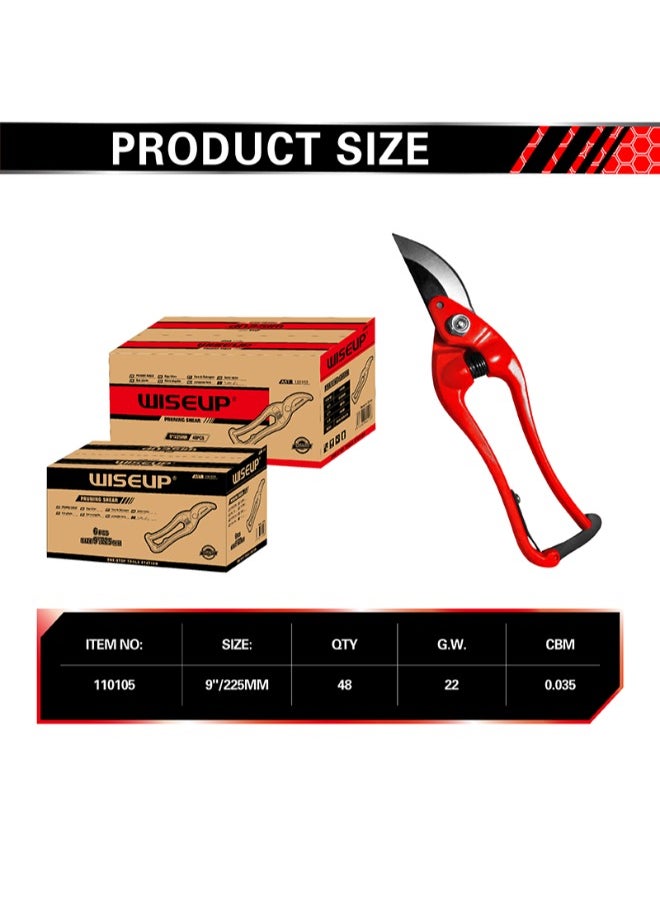 WISEUP - Pruning Shears 9" Manganese With Comfortable  Handle - Image 1