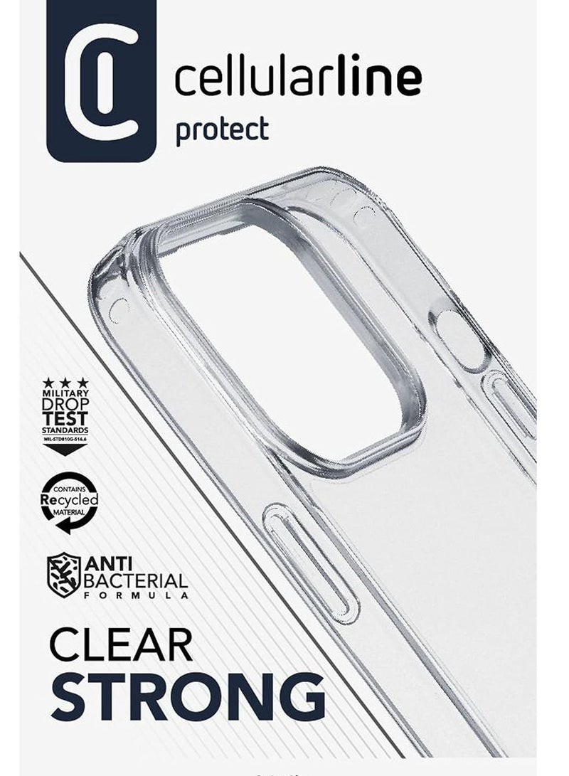 سيلولار لاين غطاء هاتف شفاف ومتين لهاتف ايفون 13 برو بحواف مطاطية - مع تقنية مقاومة للبكتيريا مدمجة - تصميم شفاف من سيلولارين - Image 2