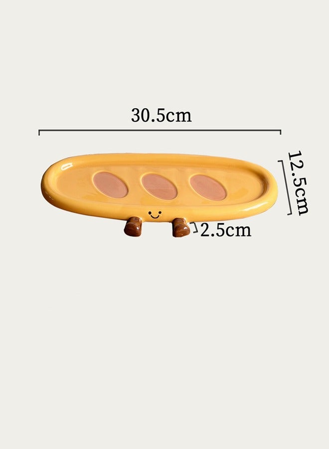 Cute breakfast ceramic plate toast children's dessert bread and meal plate to enhance the sense of dining ritual - Image 3