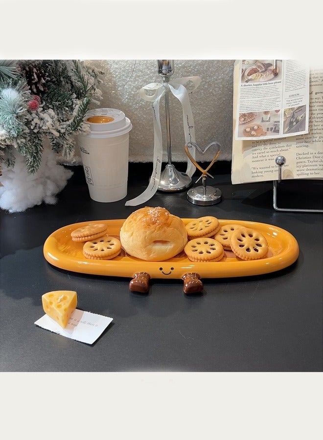 Cute breakfast ceramic plate toast children's dessert bread and meal plate to enhance the sense of dining ritual - Image 2