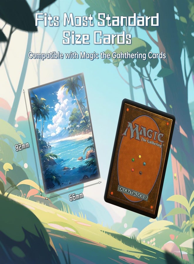 Kiiransr MTG Card Sleeves - Tropical Island(Green Blue) - Fantasy Dual Lands Series - Ultra Clear Front & Matte Finish Back, 100 Count Standard Size TCG Art Sleeves for Magic The Gathering - Image 4