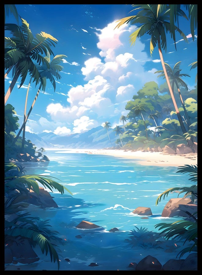 Kiiransr MTG Card Sleeves - Tropical Island(Green Blue) - Fantasy Dual Lands Series - Ultra Clear Front & Matte Finish Back, 100 Count Standard Size TCG Art Sleeves for Magic The Gathering - Image 1
