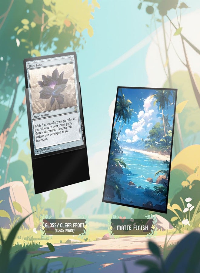 Kiiransr MTG Card Sleeves - Tropical Island(Green Blue) - Fantasy Dual Lands Series - Ultra Clear Front & Matte Finish Back, 100 Count Standard Size TCG Art Sleeves for Magic The Gathering - Image 3