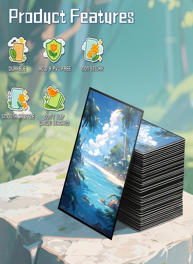 Kiiransr MTG Card Sleeves - Tropical Island(Green Blue) - Fantasy Dual Lands Series - Ultra Clear Front & Matte Finish Back, 100 Count Standard Size TCG Art Sleeves for Magic The Gathering - Image 5