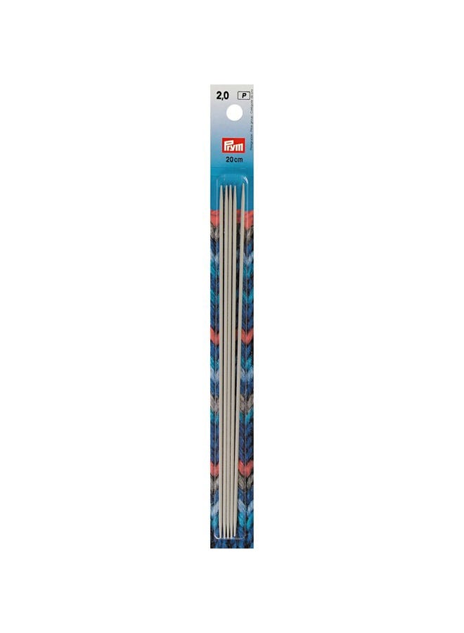 Pointed Knitting Needles, Gray, 20 cm x 2.5 mm