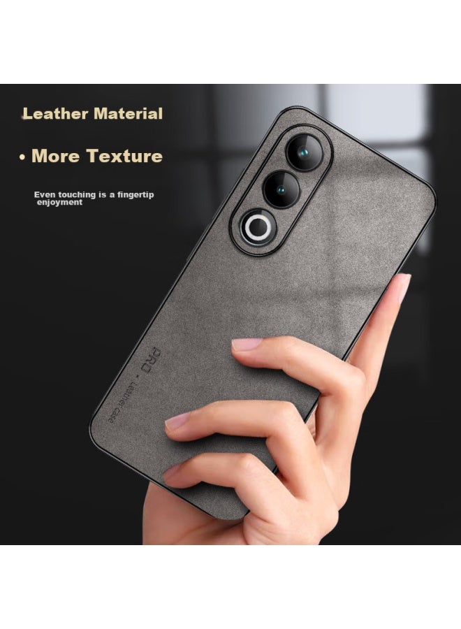 Shangsu, Suitable For Oneplus Ace 3V Phone Case, 1+ Ace 3V Protective Cover, Full Lens Protection, Shockproof, Simple Luxury, Lambskin Silicone Outer Shell, Women'S And Men'S Leather Case, Black