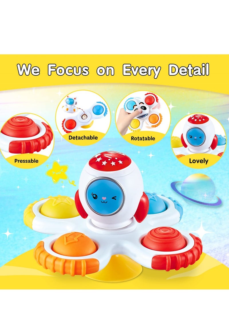 Excefore Baby Suction Cup Rotating Toy Sensory Toy Early Education Toy Bathtub Toy Dining Chair Toy Boy Baby Girl Birthday Gift 3 Pieces  - Image 5