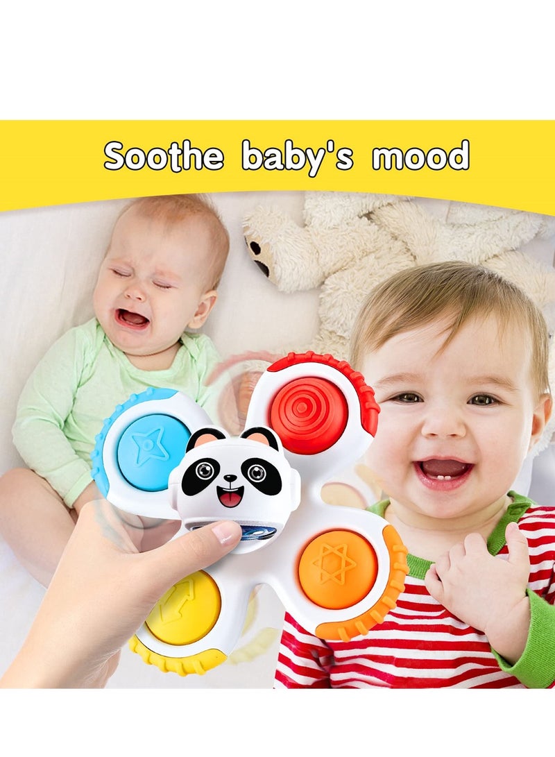 Excefore Baby Suction Cup Rotating Toy Sensory Toy Early Education Toy Bathtub Toy Dining Chair Toy Boy Baby Girl Birthday Gift 3 Pieces  - Image 3