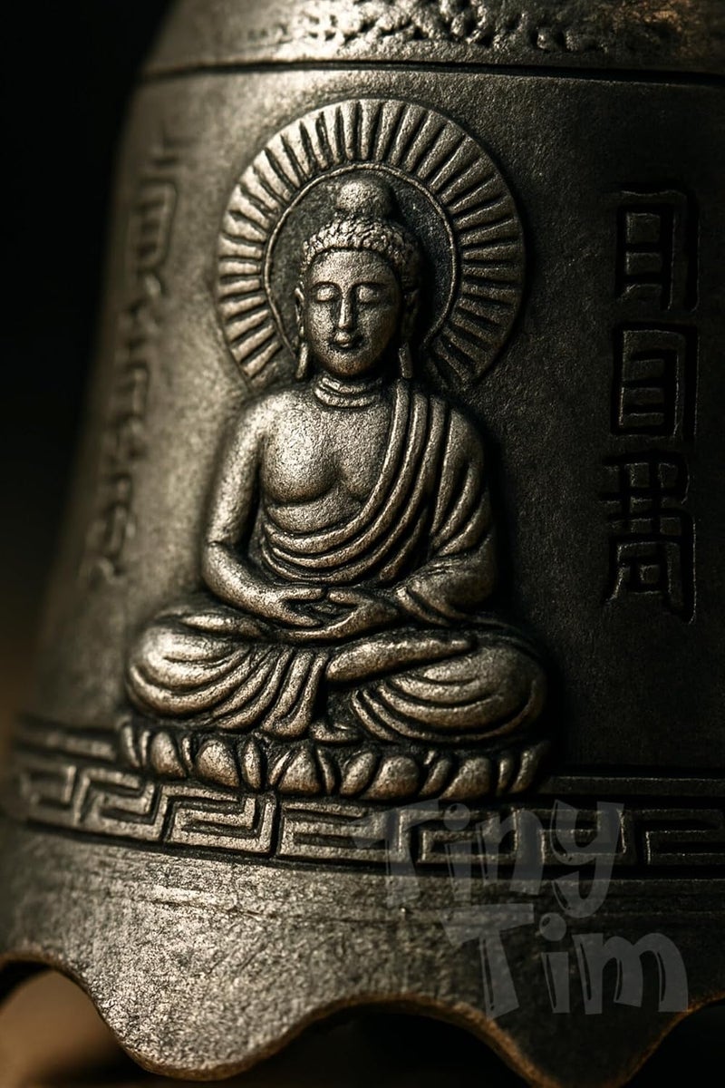 Tiny Tim Store Guardian Bell with Evil Eye Charm – Protective Motorcycle & Car Accessory – Tibetan-Inspired Design – Wards Off Negative Energy – Ideal Gift for Bikers & Travelers - Image 3