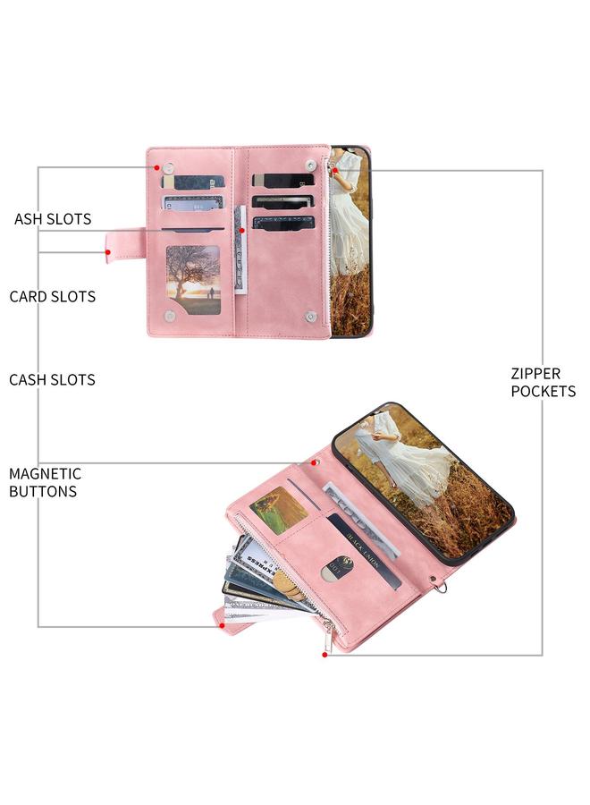 S-TOP Case For Redmi Note 14 4G EU 164.84mm Grid Texture Zipper Leather Phone Case with Lanyard - Image 5