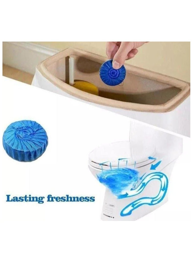 Automatic toilet base cleaning nettle, toilet base cleaner, blue toilet bubbles, long lasting, light lemon scent, fresh air without pungent odor (pack of 12 )