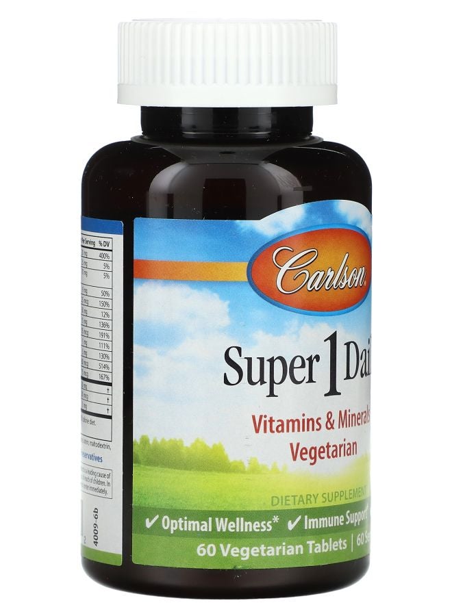 Carlson Super 1 Daily 60 Vegetarian Tablets - Image 2