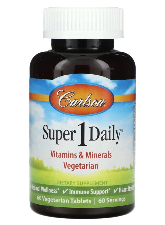 Carlson Super 1 Daily 60 Vegetarian Tablets - Image 1