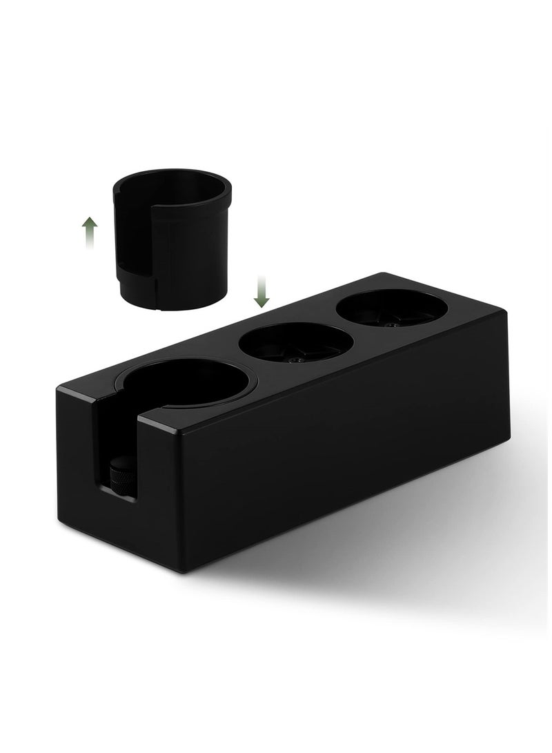 SYOSI Tamper Station Black Coffee Portafilter Holder, Plastic Espresso Tamper Mat Stand Coffee Portafilter Holder Station for 51/54/58mm Portafilters Tampers Distributors - Image 1