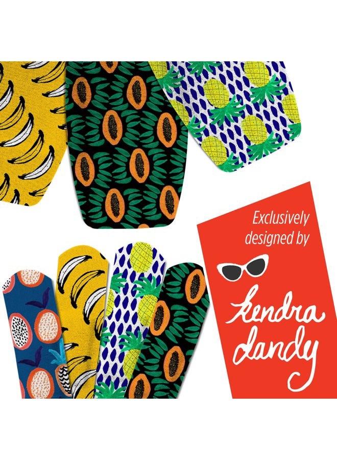 CURAD Kendra Dandy Designer Bandages, 4 Colorful Patterns, Flex-Fabric, Variety Pack with Standard & XL Bandages, 50 Count - Image 2