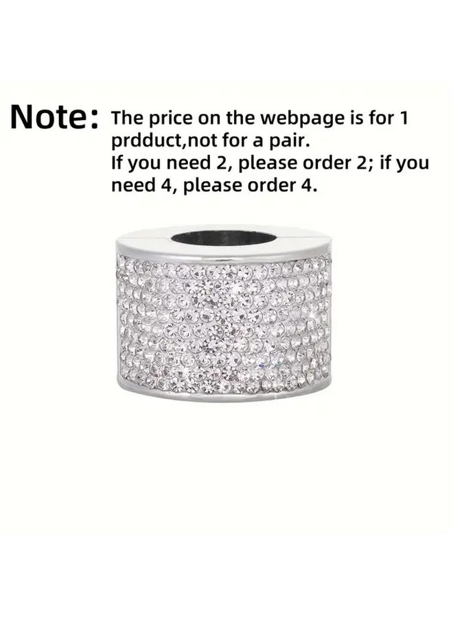 Sparkling Crystal Car Headrest Pillow Cover Magnetic No Battery AB - Image 4