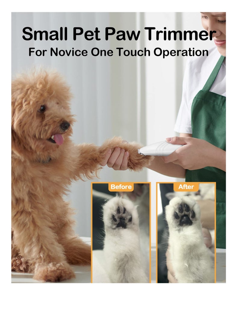 Excefore Dog & Cat Paw Trimmer, Cordless Electric Small Pet Grooming Clippers Hair Trimmer for Dogs Cats, Low Noise for Trimming Pet's Hair Around Paws, Eyes, Ears, Face, Rump (White) - Image 2