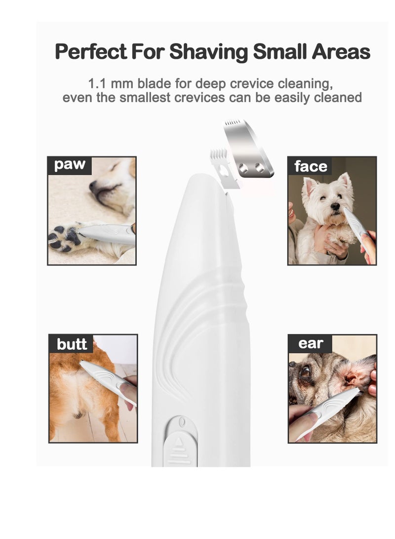 Excefore Dog & Cat Paw Trimmer, Cordless Electric Small Pet Grooming Clippers Hair Trimmer for Dogs Cats, Low Noise for Trimming Pet's Hair Around Paws, Eyes, Ears, Face, Rump (White) - Image 3