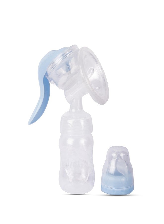 MEDVISION® Manual Breast Pump, Blue/pink/white Colour, easy massage cushion & ergonomic handle for easy & painless breast milk expression for your baby - Image 3