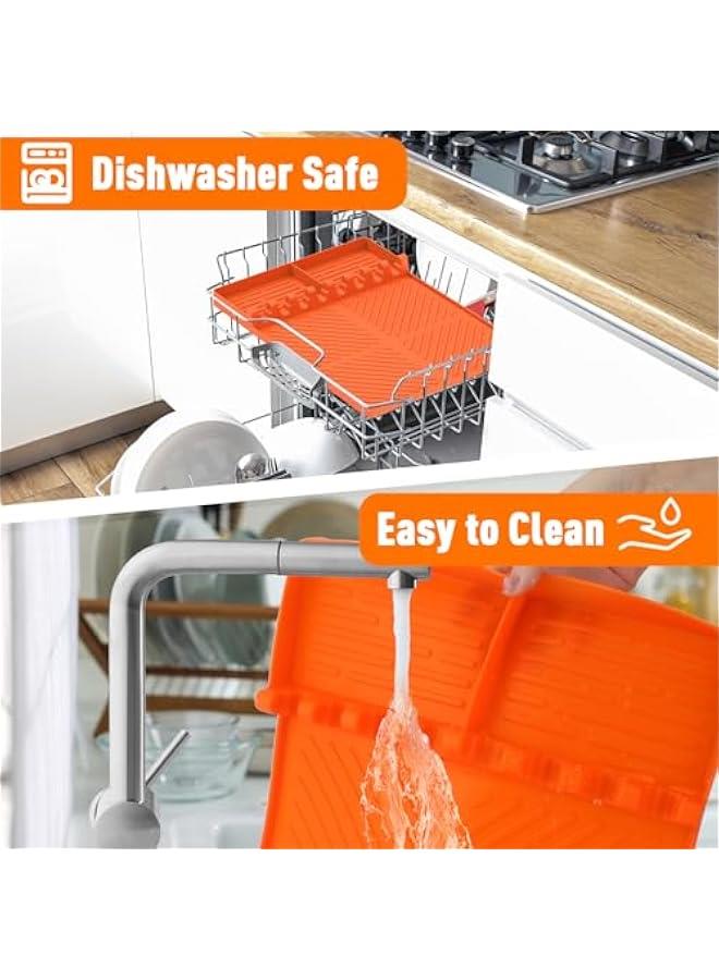 Arabest Grill Mat for Blackstone, Drip Pad Silicone Spatula Tools, Orange Outdoor Kitchen Counter  - Image 5