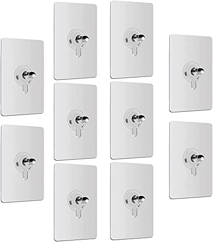 MWSLY Metal, Polyvinyl Chloride Detachable Self Adhesive Wall Screw Hooks (Transparent, 12) - Image 1