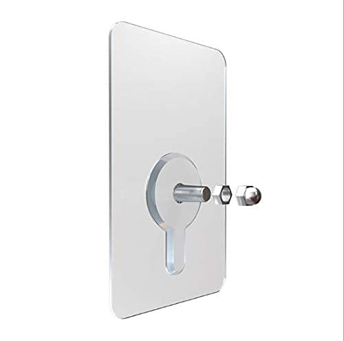 MWSLY Metal, Polyvinyl Chloride Detachable Self Adhesive Wall Screw Hooks (Transparent, 12) - Image 2