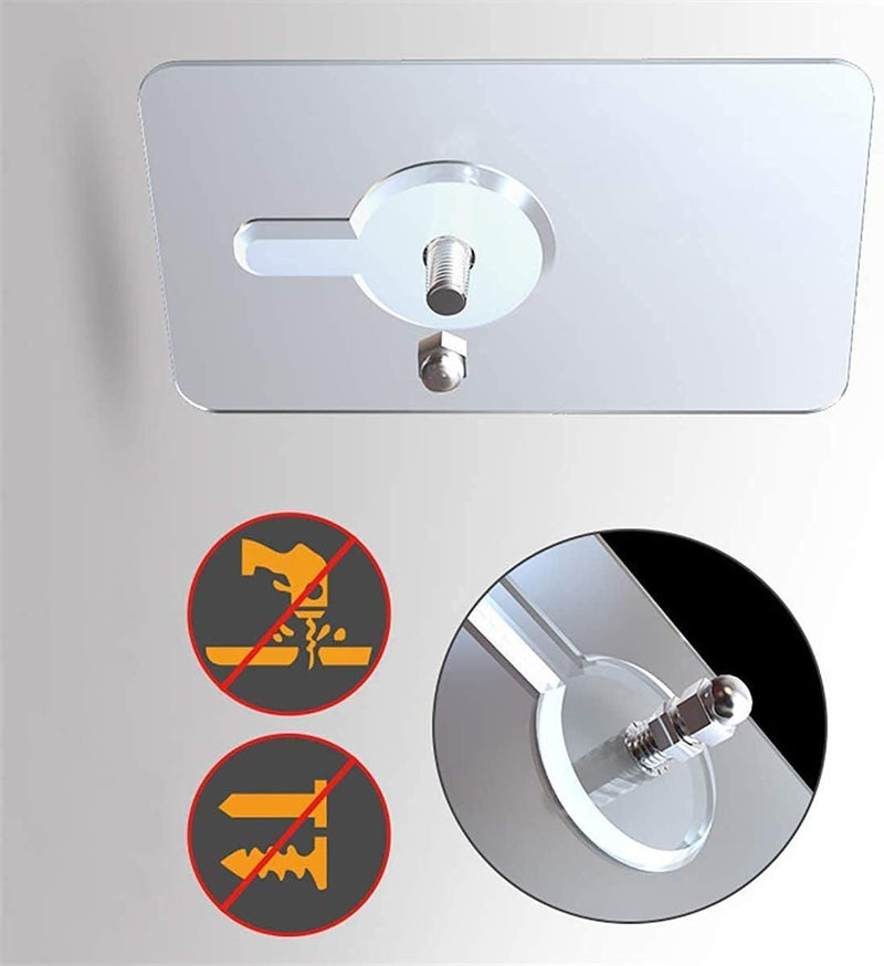 MWSLY Metal, Polyvinyl Chloride Detachable Self Adhesive Wall Screw Hooks (Transparent, 12) - Image 5
