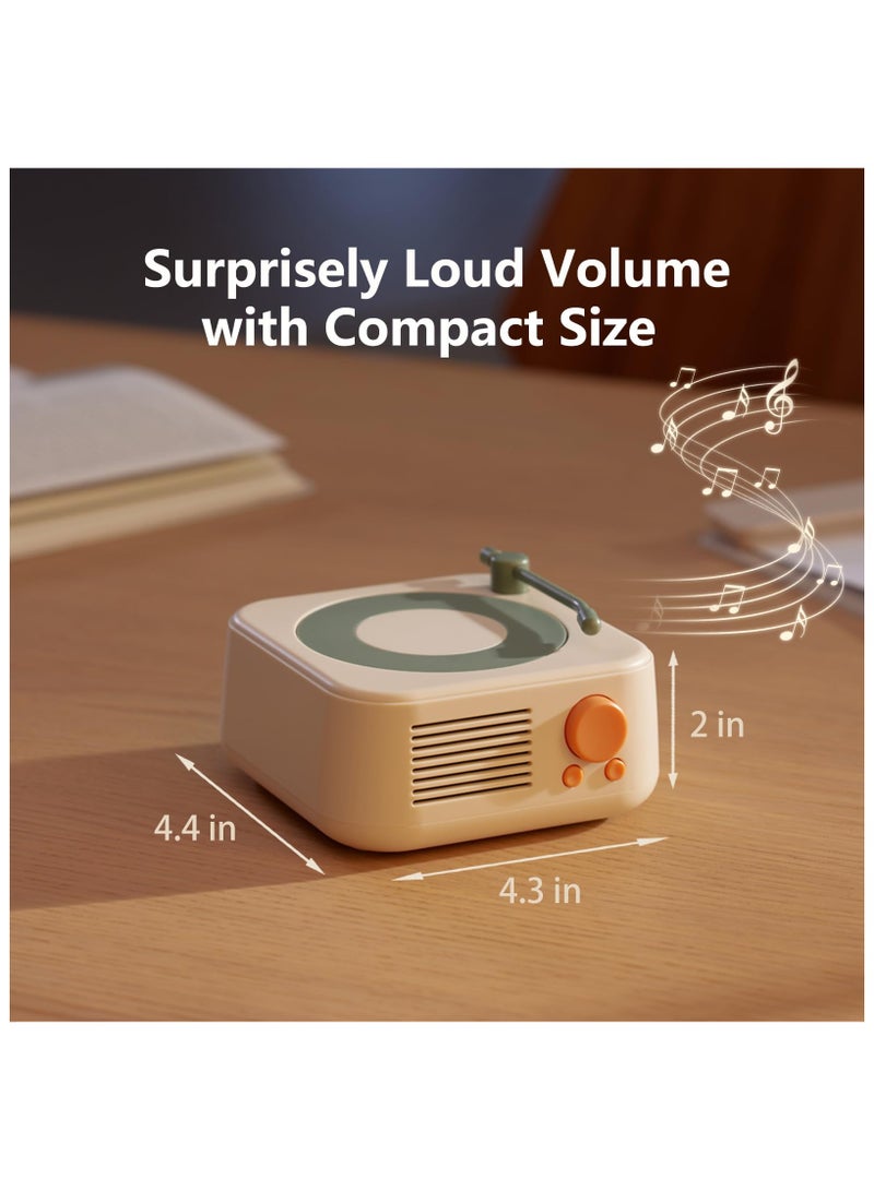 SOLARAE Retro Bluetooth Speaker, Old Fashioned Classic Style Bluetooth Speaker, Vinyl Record Player Style Bluetooth Speaker for Office Home Decor, Portable Speaker Bluetooth Birthday Gifts Ideas - Image 5