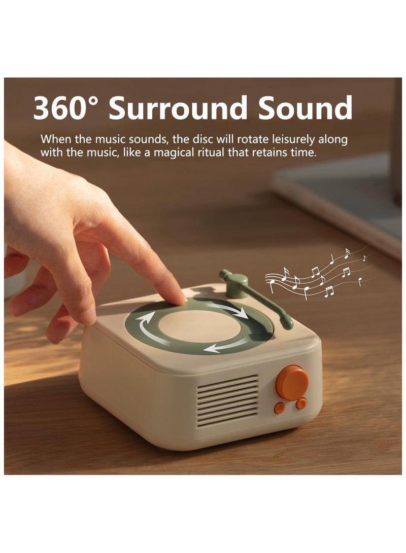 SOLARAE Retro Bluetooth Speaker, Old Fashioned Classic Style Bluetooth Speaker, Vinyl Record Player Style Bluetooth Speaker for Office Home Decor, Portable Speaker Bluetooth Birthday Gifts Ideas - Image 2