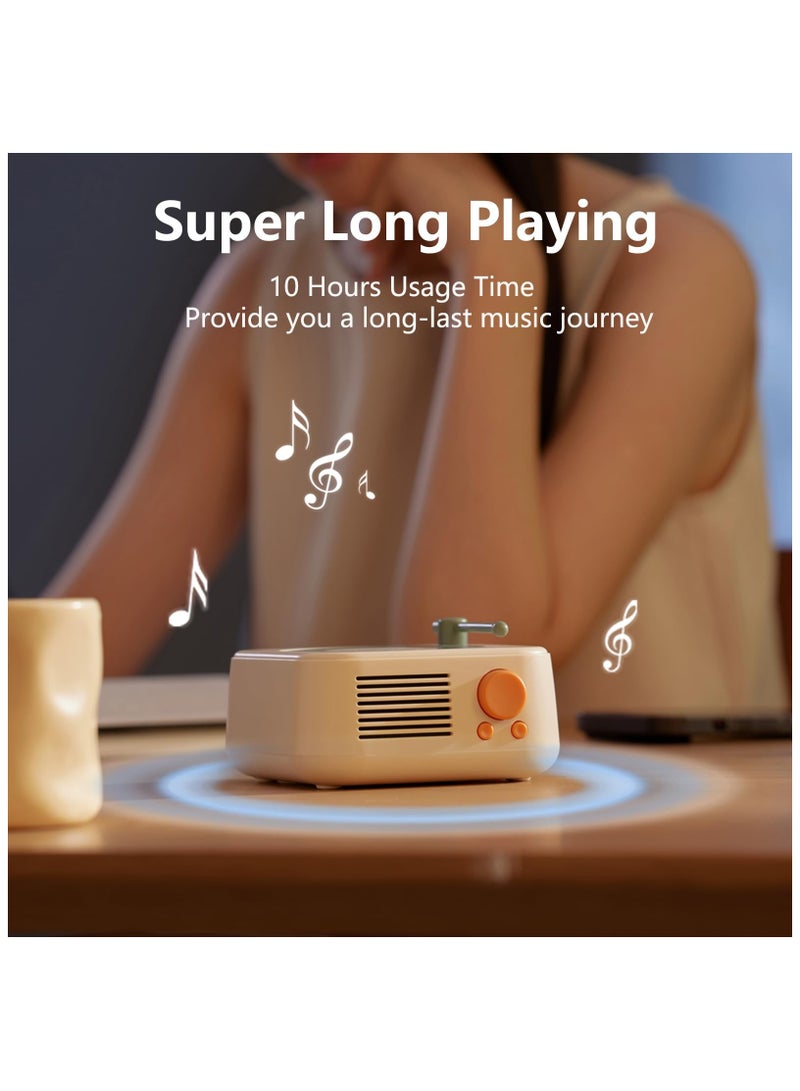 SOLARAE Retro Bluetooth Speaker, Old Fashioned Classic Style Bluetooth Speaker, Vinyl Record Player Style Bluetooth Speaker for Office Home Decor, Portable Speaker Bluetooth Birthday Gifts Ideas - Image 4
