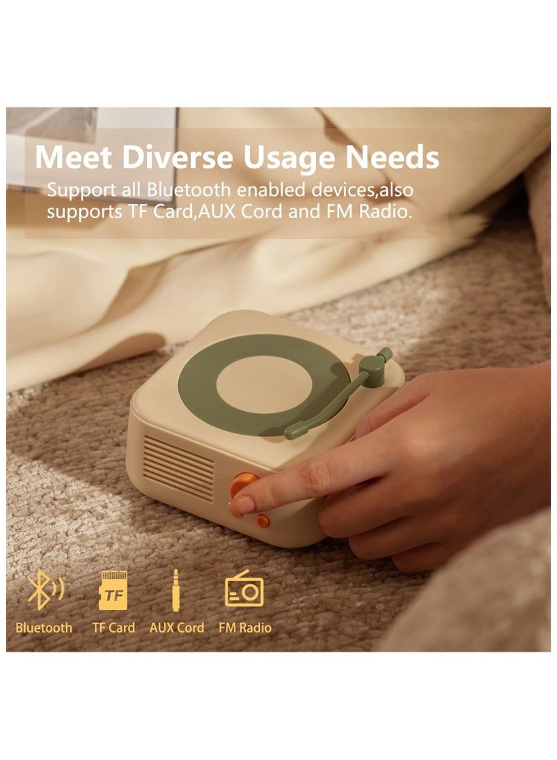 SOLARAE Retro Bluetooth Speaker, Old Fashioned Classic Style Bluetooth Speaker, Vinyl Record Player Style Bluetooth Speaker for Office Home Decor, Portable Speaker Bluetooth Birthday Gifts Ideas - Image 3