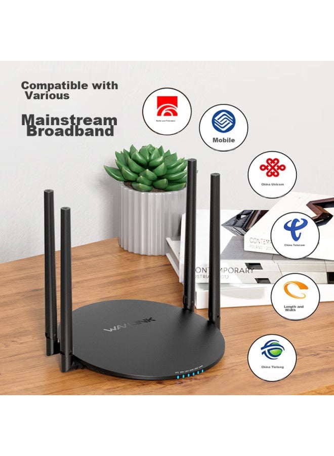 WAVLINK راوتر منزلي ويفلينك AC1200M ثنائي النطاق 5G عالي السرعة مع منافذ سلكية جيجابت كاملة وراوتر ألعاب واي فاي D2G - Image 5