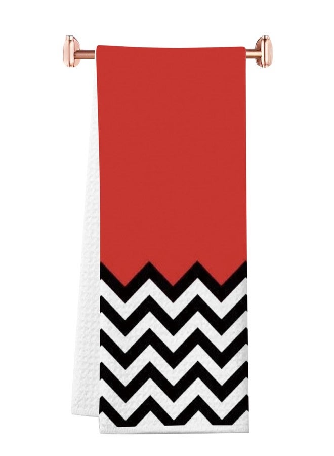 منتجات مسلسل WCGXKO التلفزيوني، هدايا T Peaks، منتجات مسلسلات التسعينيات، منشفة مطبخ Red Room Black Lodge (منشفة مزدوجة) - Image 1