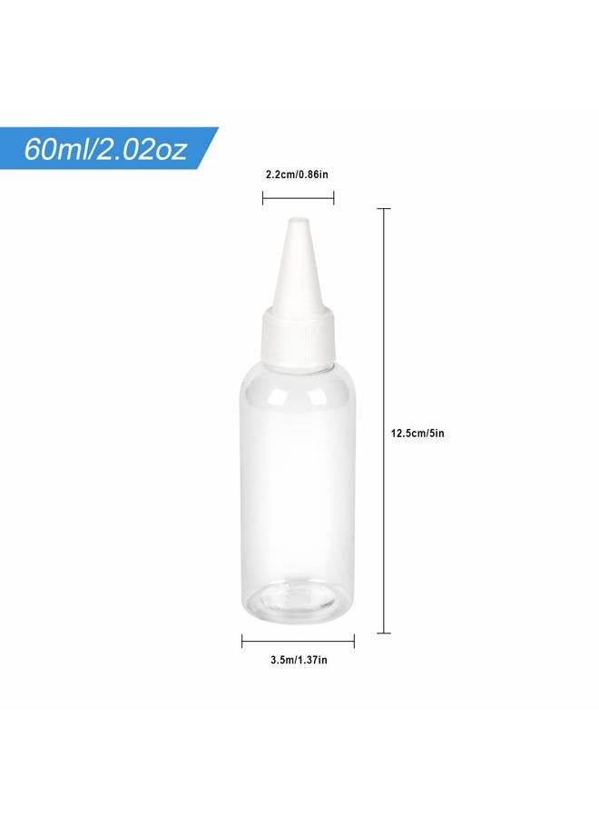 TrendBox 2oz / 60ml Plastic Bottle Pointed Mouth Top Cap for Essential Oils, Liquid - 12 Pack - Image 2
