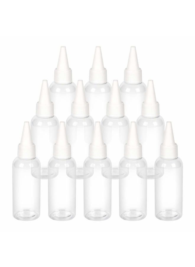 TrendBox 2oz / 60ml Plastic Bottle Pointed Mouth Top Cap for Essential Oils, Liquid - 12 Pack - Image 1