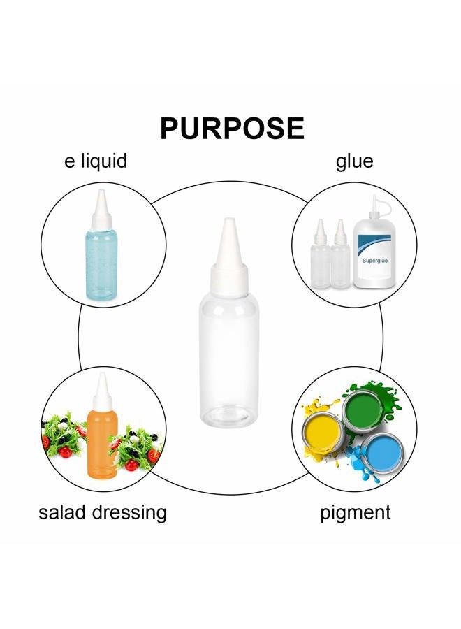 TrendBox 2oz / 60ml Plastic Bottle Pointed Mouth Top Cap for Essential Oils, Liquid - 12 Pack - Image 5
