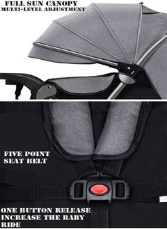 ZCM-HAPPY Deluxe Foldable Baby Stroller - Portable Multifunctional Travel Pram for Newborns and Infants with Four-Wheel Suspension  - Image 5