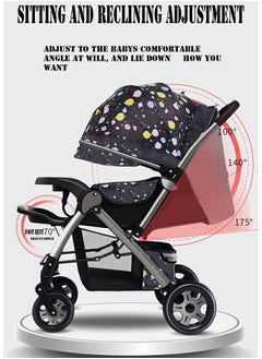 ZCM-HAPPY Deluxe Foldable Baby Stroller - Portable Multifunctional Travel Pram for Newborns and Infants with Four-Wheel Suspension  - Image 3