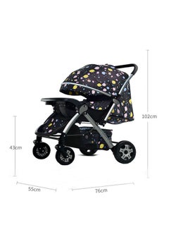 ZCM-HAPPY Deluxe Foldable Baby Stroller - Portable Multifunctional Travel Pram for Newborns and Infants with Four-Wheel Suspension  - Image 2
