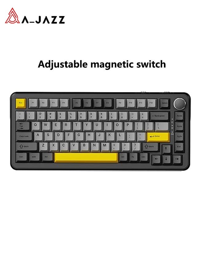 A-jazz AK820 Max Wired Magnetic Switch 8K 0.1mm Key Travel Adjustable Key Travel Spacer Design Wired RGB Backlighting Smart Color Matching Gaming Keyboard for Esports and Office Use - Image 1
