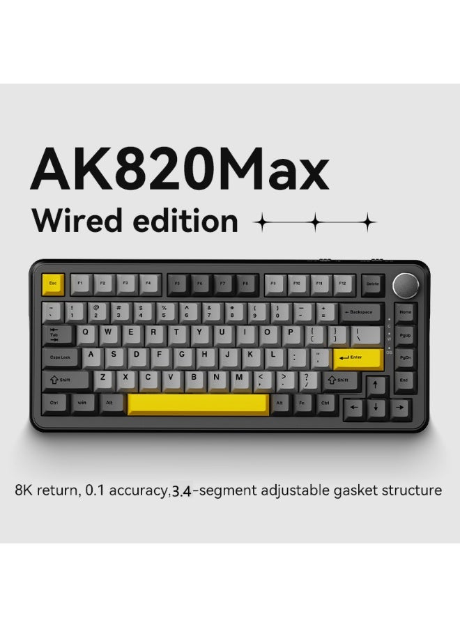 A-jazz AK820 Max Wired Magnetic Switch 8K 0.1mm Key Travel Adjustable Key Travel Spacer Design Wired RGB Backlighting Smart Color Matching Gaming Keyboard for Esports and Office Use - Image 2