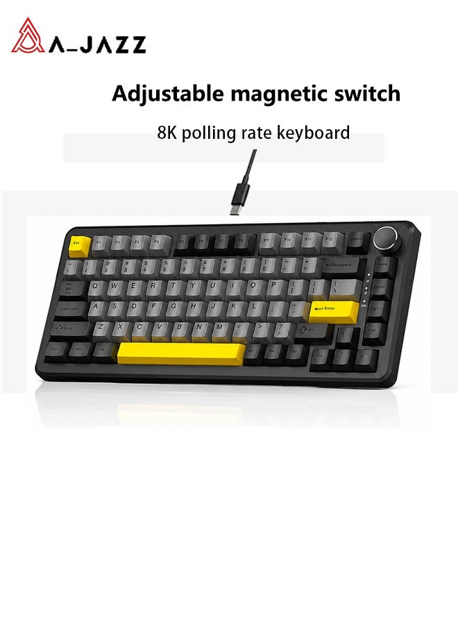 A-jazz AK820 Max 75% Hall Effect Magnetic Gaming Keyboard, Rapid Trigger, Adjustable Actuation 0.1-3.4mm, 8K Polling Rate, RGB Backlit, Wired USB-C - Image 1