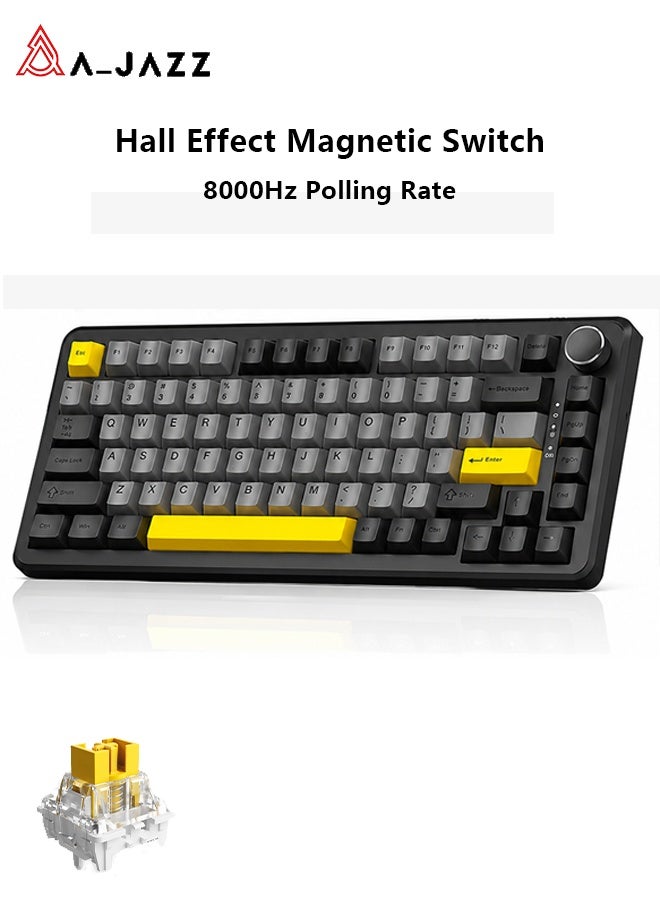 إيه جاز AK820 Max لوحة مفاتيح ألعاب مغناطيسية بتأثير هال 75%، تشغيل سريع، تفعيل قابل للتعديل 0.1-3.4 مم، معدل استطلاع 8K، إضاءة خلفية RGB، كابل USB-C - Image 1