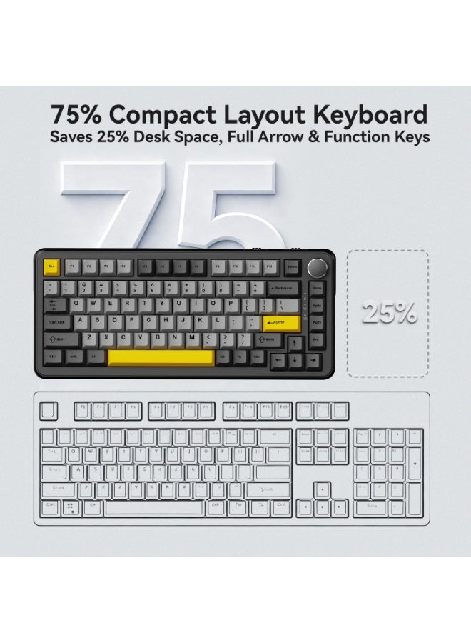 إيه جاز AK820 Max لوحة مفاتيح ألعاب مغناطيسية بتأثير هال 75%، تشغيل سريع، تفعيل قابل للتعديل 0.1-3.4 مم، معدل استطلاع 8K، إضاءة خلفية RGB، كابل USB-C - Image 3