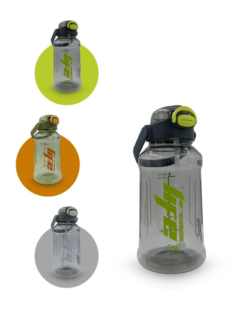 Generic Premium 2.0L Water Bottle with Green Typography (Detachable Straw)  - Image 5