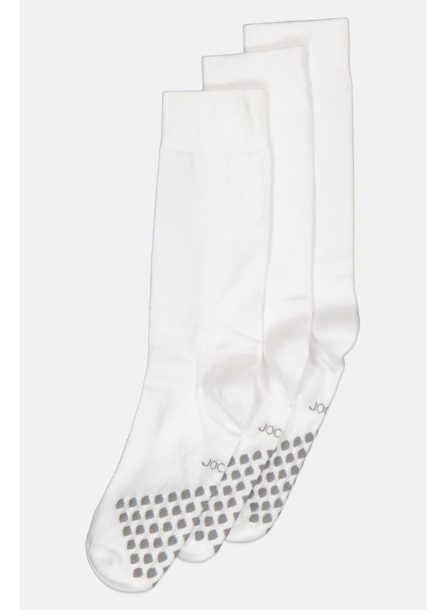 JOCKEY Men 3 Pair Textured Crew Socks, White  - Image 2