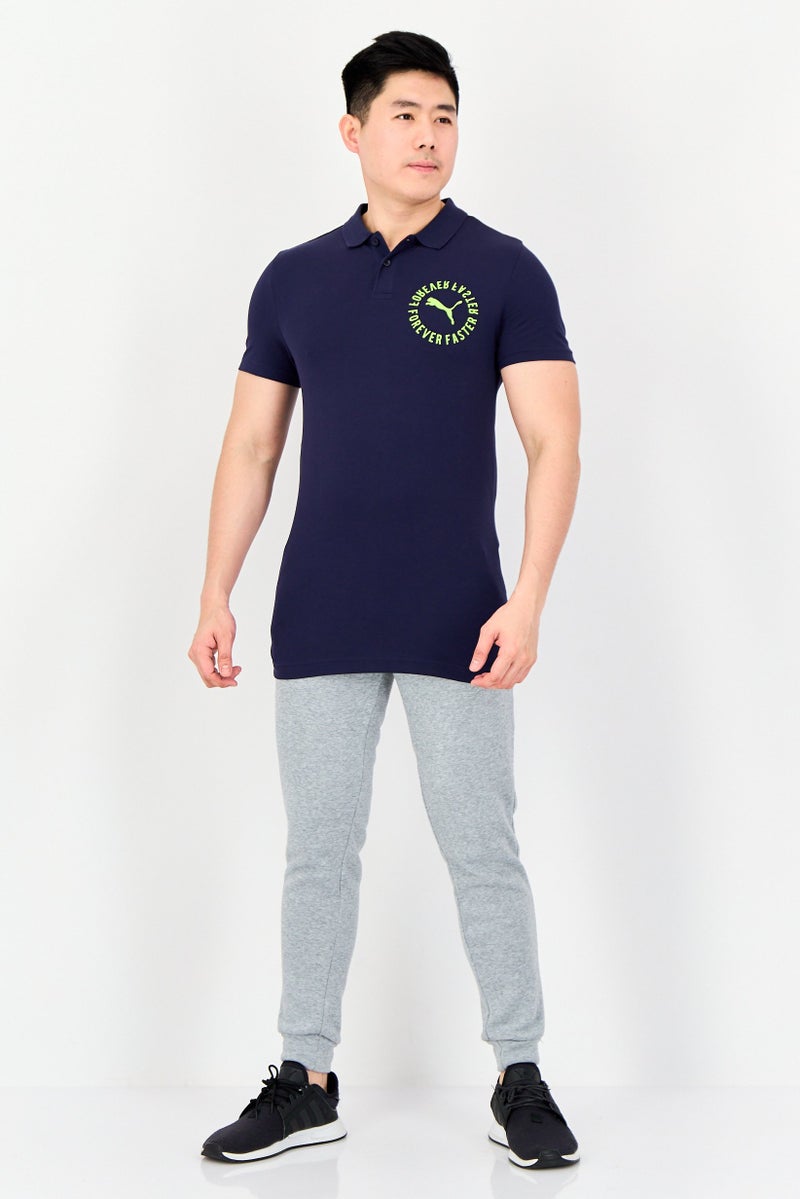 PUMA Men Slim Fit Short Sleeves Outdoor Polo Shirt, Navy - Image 3